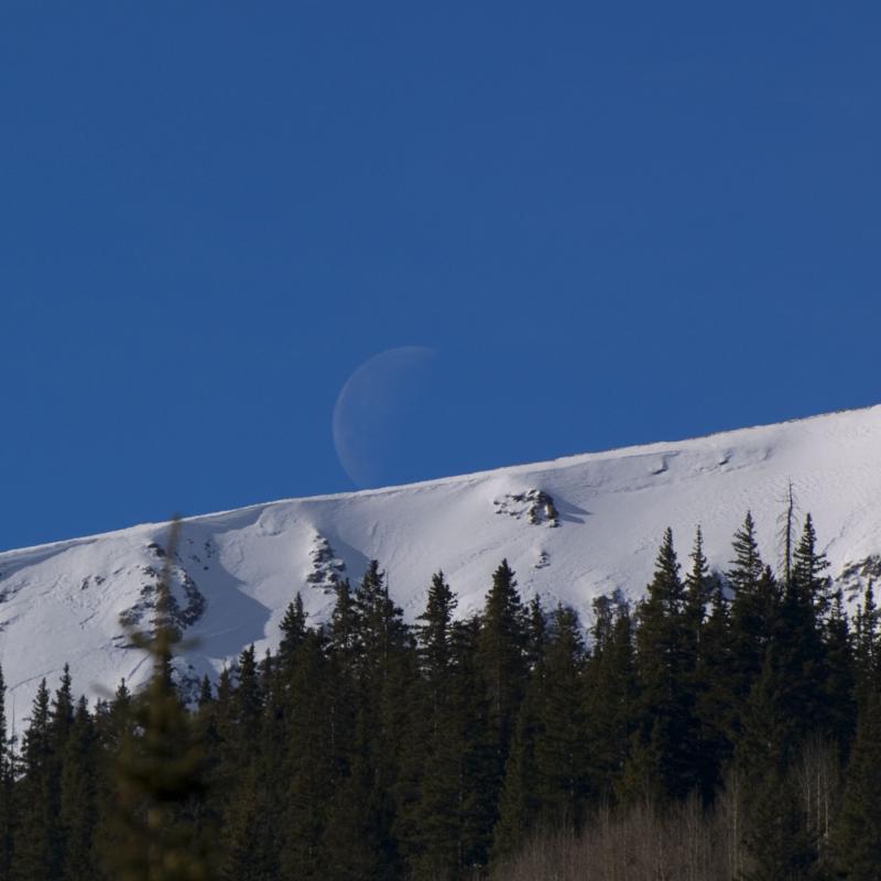 Moon Setting Over The Continental Divide